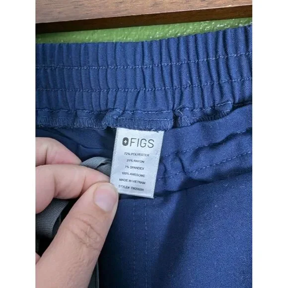 FIGS Technical Collection Women Scrub Pants medium Blue Front Stretch Livingston - Picture 3 of 6